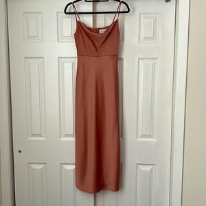BHLDN Anthropologie Cali Satin Charmeuse Midi Dress